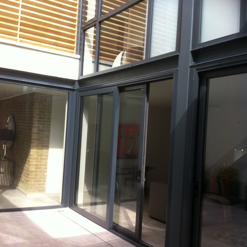 Anthracite aluminium sliding patio doors fitted in Wokingham